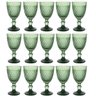 Jogo 12 Taça Água Suco 325ml Diamond Vidro Bico Abacaxi Lyor - 1