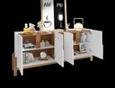 Ver imagem 4 de Buffet 4 Portas C/ Prateleiras Luna 1,90 Branco/cedro