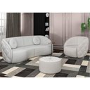 Ver imagem 5 de Sofá Decorativo 3 Lugares 288cm com Almofadas e Poltrona Zion M22 Boucle Branco - Mpozenato