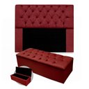 Ver imagem 1 de Kit Cabeceira + Calçadeira Baú Mirage Queen Size 160cm Suede - Ecotec Decor:Vinho