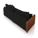 Ver imagem 4 de Sofá 3 Lugares Living 192cm Pé Madeira Valença Marrom/veludo Preto K01 - D\'rossi