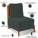 Ver imagem 4 de Poltrona Decorativa Sala de Estar Living Hungria L02 Couríssimo Camel Suede Verde Musgo - Lyam Lyam 