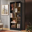 Ver imagem 1 de Estante Livreiro com 8 Nichos Preto Carvalho Qmovi