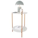 Ver imagem 2 de Mesa de Apoio Lateral Duda Off White com Pés de Ferro Bronze
