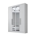 Ver imagem 2 de Guarda Roupa Solteiro com Espelho 4 Portas 3 Gavetas - Moderni -branco - Móveis Novo Horizonte