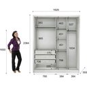 Ver imagem 4 de Guarda Roupa Solteiro com Espelho 4 Portas 3 Gavetas - Moderni -branco - Móveis Novo Horizonte