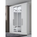 Ver imagem 1 de Guarda Roupa Solteiro com Espelho 4 Portas 3 Gavetas - Moderni -branco - Móveis Novo Horizonte