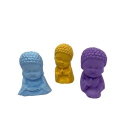 Buda Baby Trio Coloridos Imagem em Gesso Estatueta - 2