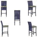 Ver imagem 5 de Mesa Bistrô e 4 Banquetas Roma Preta Corda Estofado 5 Trama Azul