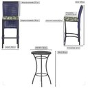 Ver imagem 2 de Mesa Bistrô e 4 Banquetas Roma Preta Corda Estofado 5 Trama Azul