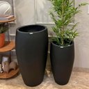 Ver imagem 2 de Vaso Fibra de Vidro Atenas P 52cm Decorativo Preto Fosco