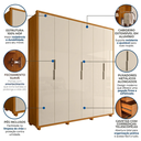 Ver imagem 6 de Guarda-Roupa Casal 6 Portas 4 Gavetas 100% MDF Matisse Cinamomo e Off White