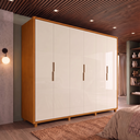 Ver imagem 1 de Guarda-Roupa Casal 6 Portas 4 Gavetas 100% MDF Matisse Cinamomo e Off White