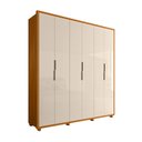 Ver imagem 3 de Guarda-Roupa Casal 6 Portas 4 Gavetas 100% MDF com Pés Matisse Marrom/Cinamomo/Off White