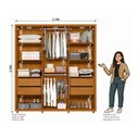 Ver mais imagens de Guarda-Roupa Casal 6 Portas 4 Gavetas 100% MDF Matisse Cinamomo e Off White
