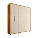 Ver imagem 3 de Guarda-Roupa Casal 6 Portas 4 Gavetas 100% MDF Matisse Cinamomo e Off White
