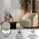 Ver imagem 4 de Poltrona Organica Giratória Luxuosa Bouclé Corino Design Moderno Sala Estar Quarto Hall