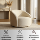 Ver imagem 5 de Poltrona Organica Giratória Luxuosa Bouclé Corino Design Moderno Sala Estar Quarto Hall