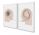 Ver imagem 7 de Kit 2 Quadros Psicologia Linhas da Mente 40x60 Moldura:branca