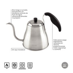 Chaleira Tramontina Pescoço de Ganso em Aço Inox 1,2 L Tramontina - 5