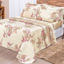 Ver imagem 1 de Colcha Super King Requinte Estampa Dupla Face 180 Fios Palha