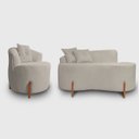 Ver imagem 1 de Kit Sofá Orgânico Feijão com Poltrona Pé de Madeira Bouclé Minimalista