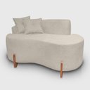Ver imagem 3 de Kit Sofá Orgânico Feijão com Poltrona Pé de Madeira Bouclé Minimalista