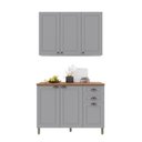 Ver imagem 5 de Armário de Cozinha Modulada Compacta Nara 6 Portas 2 Gavetas MDF 120cm Titânio