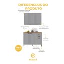 Ver imagem 4 de Armário de Cozinha Modulada Compacta Nara 6 Portas 2 Gavetas MDF 120cm Titânio