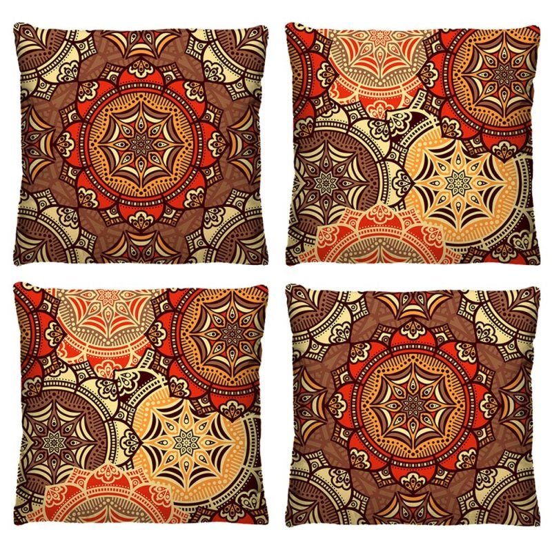 Kit 4 Capas de Almofada Decorativas Mandala para Sala 40cm - 1