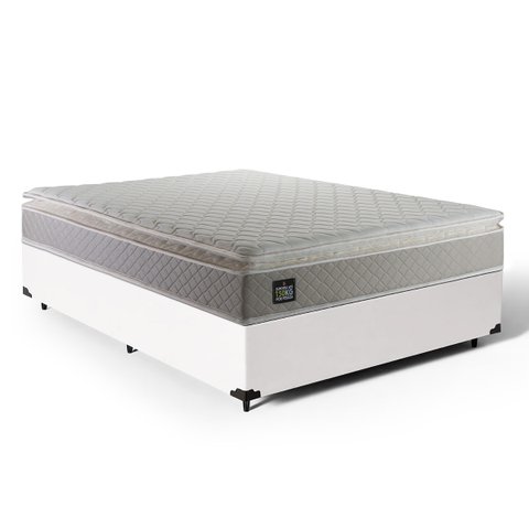Cama Box Casal com Colchão de Espuma D45 Strong One Face Branco
