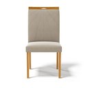 Ver imagem 3 de Cadeira Maiara Madeira Maciça Estofada para Mesa de Jantar Veludo Bege 102