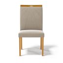 Ver imagem 3 de Cadeira Maiara Madeira Maciça Estofada para Mesa de Jantar Veludo Bege 102