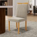 Ver imagem 5 de Cadeira Maiara Madeira Maciça Estofada para Mesa de Jantar Veludo Bege 102
