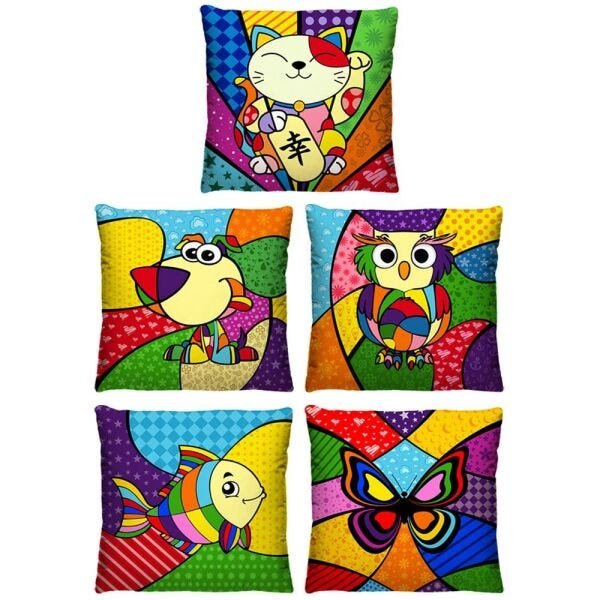 Kit 5 Capas de Almofada Pop Art Decorativas 40cm x 40cm - 1