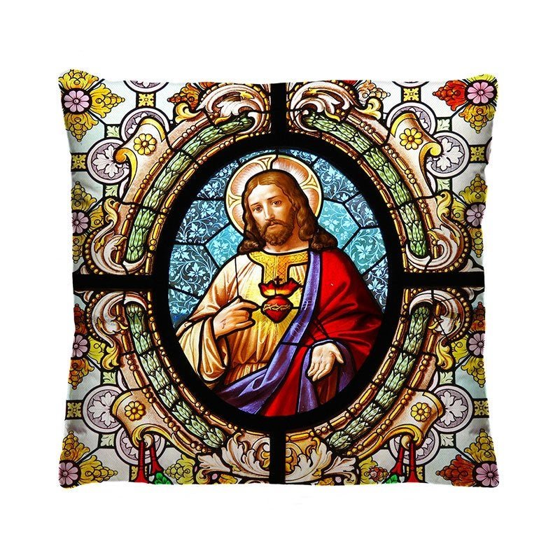 Kit 5 Capas de Almofada Católicos Sagrado Coração 40cm - 4