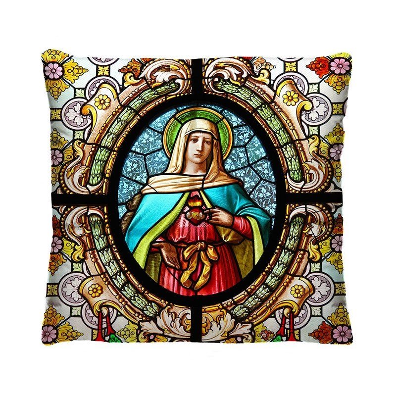 Kit 5 Capas de Almofada Católicos Sagrado Coração 40cm - 5