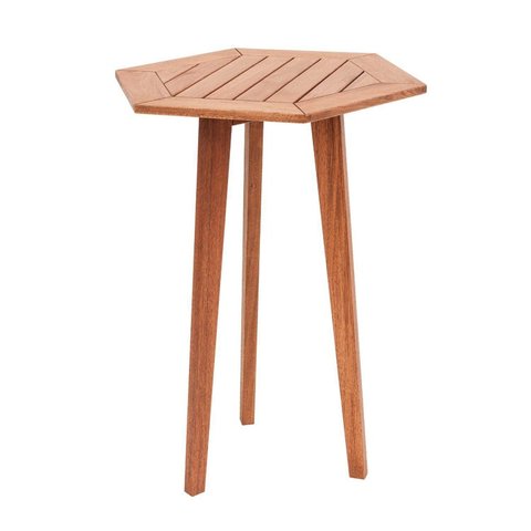 Mesa de Bar Hexagonal 75cm x 100cm Ecograndis Jardim Marrom/Jatobá