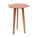 Ver imagem 1 de Mesa de Bar Hexagonal 75cm x 100cm Ecograndis Jardim Marrom/Jatobá