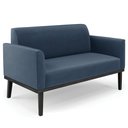 Ver imagem 7 de Sofá Namoradeira e 2 Poltronas Base Madeira Preto Maressa Suede Azul Marinho - Ibiza