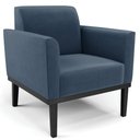 Ver imagem 6 de Sofá Namoradeira e 2 Poltronas Base Madeira Preto Maressa Suede Azul Marinho - Ibiza