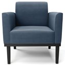 Ver mais imagens de Sofá Namoradeira e 2 Poltronas Base Madeira Preto Maressa Suede Azul Marinho - Ibiza