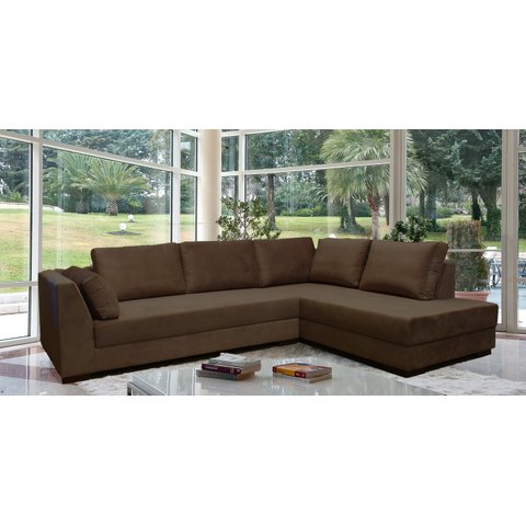 Sofá de Canto 5 Lugares - PROMOÇÃO VELUDO:marrom