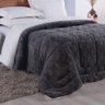 Edredom Coberdrom Oryon King Sherpa e Manta Alto Relevo - Cinza Casa Show Enxovais - 1