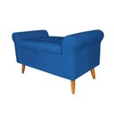 Ver imagem 3 de Recamier Baú Rio 140cm Suede Madeira Maciça Azul Marinho Inova Decor