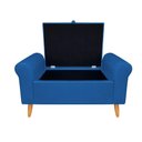 Ver imagem 2 de Recamier Baú Rio 140cm Suede Madeira Maciça Azul Marinho Inova Decor