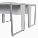 Ver imagem 6 de Mesa Escrivaninha Dupla 30mm Pés Metal com Régua para Tomadas F5 Office Cor:Cinza