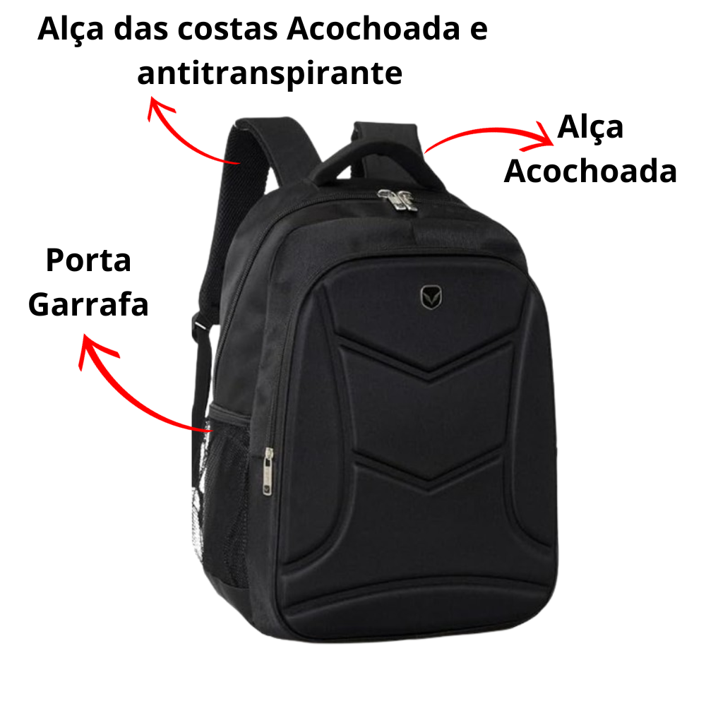 Mochila Mala Reforçada Notebook Bolsa Pasta Executica Impermiável Escolar - 2