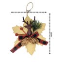 Ver imagem 2 de Kit 4 Flores Bico de Papagaio Pendente Tecido Decorado Bege Rena e Pinhas 14cm - Master Christmas