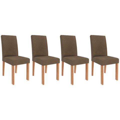 Cadeira Sala de Jantar Maia Kit 4 Un Cinamomo/suede Mascavo Chocolate - Cimol
